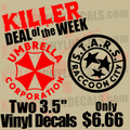 RESIDENT EVIL - Killer Deal! 2 for $6.66 (3.5" x 3.5")